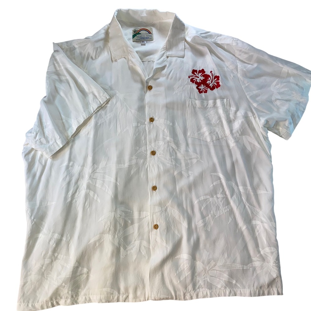 Paradise Found Hawaiian Shirt Rayon Mens 2XL Floral Hibiscus Honolulu Cruise AOP - Picture 3 of 11